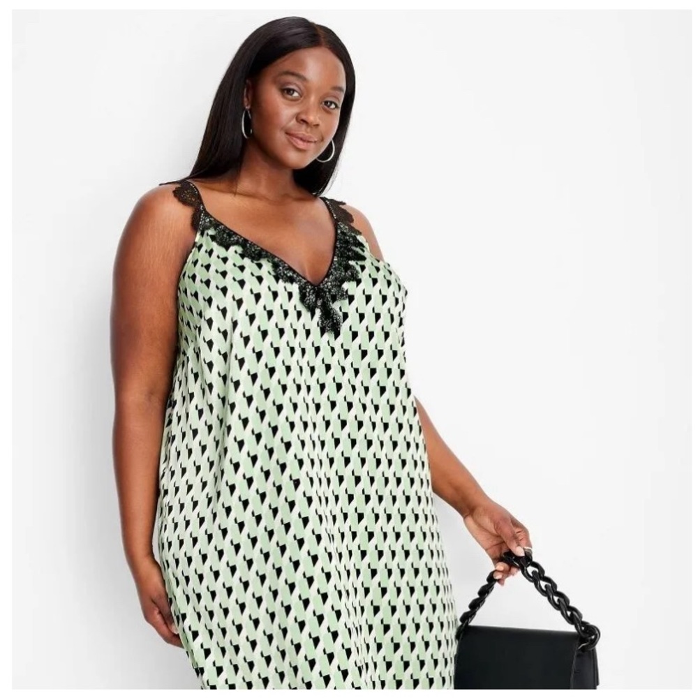 Future Collective lace trim slip dress NWT